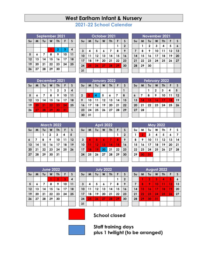 Term Dates West Earlham Infant & Nursery School